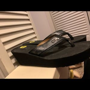 Coach Black Wedge Sandal